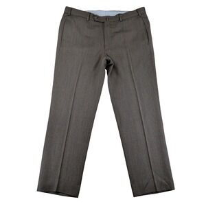 Faconnable Mens 36 Brown Wool Dress Pants Straight Leg Made in Portugal French
